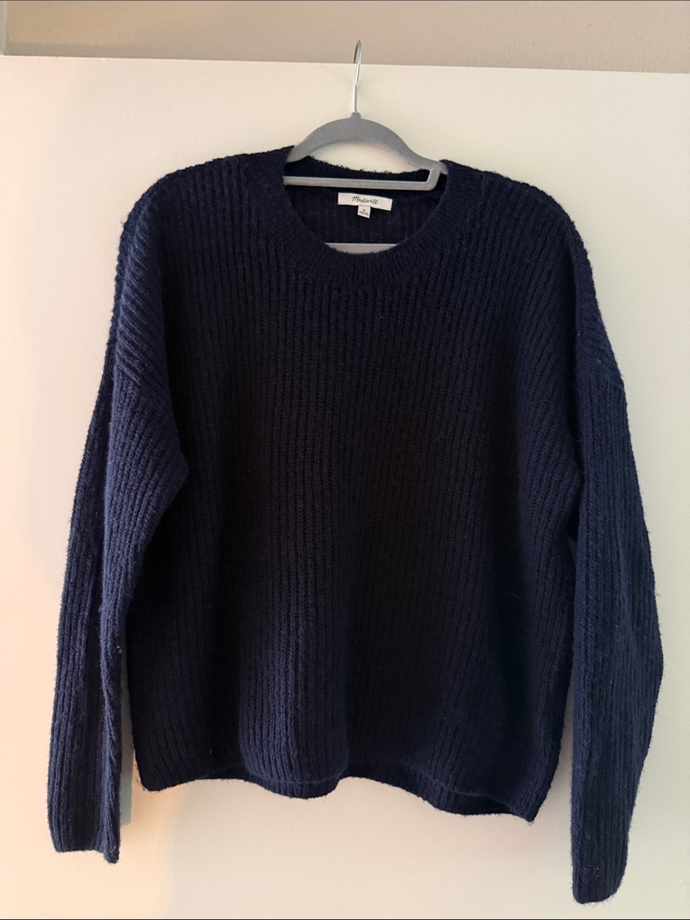 Madewell Dark Navy Ribbed Crewneck Sweater